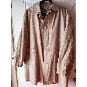 London Fog Trench Coat Tan Beige Lined Jacket Size Medium